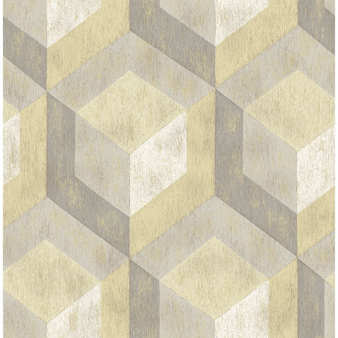 2922-22309 Clarabelle Beige Rustic Wood Tile Wallpaper