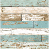 2922-22318 Levi Turquoise Scrap Wood Wallpaper