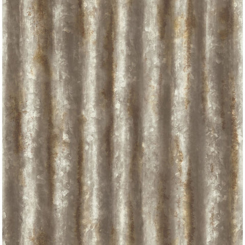 2922-22334 Kirkland Rust Corrugated Metal Wallpaper