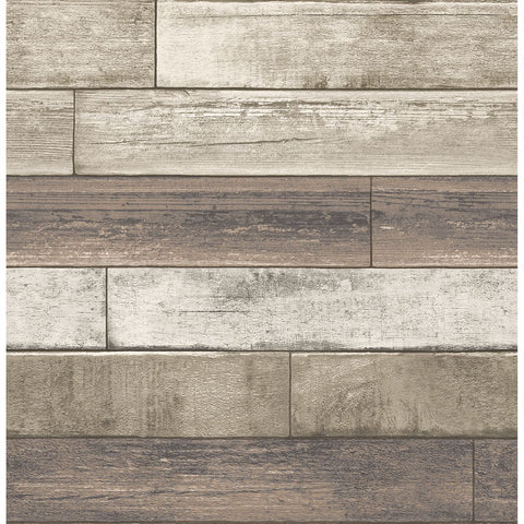 2922-22347 Porter Coffee Weathered Plank Wallpaper
