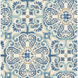 2922-24046 Florentine Blue Faux Tile Wallpaper