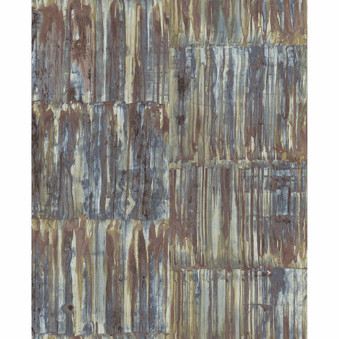 2922-24064 Chavez Multicolor Faux Metal Panels Wallpaper