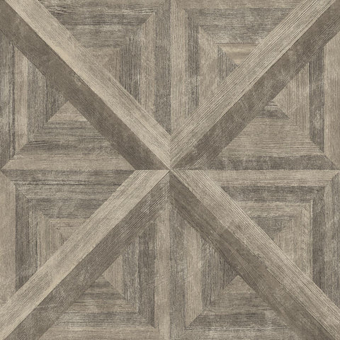 2922-25372 Carriage House Brown Geometric Wood Wallpaper