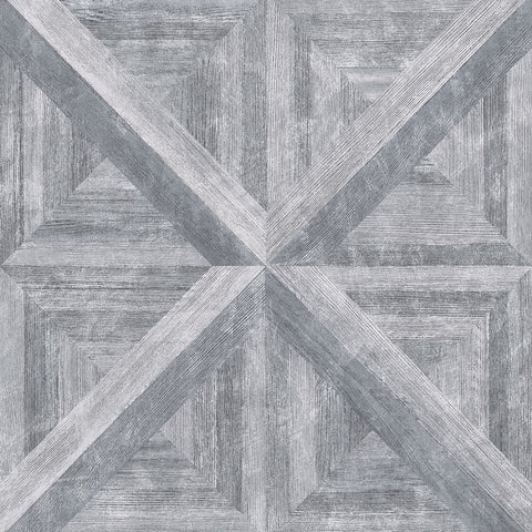 2922-25373 Carriage House Grey Geometric Wood Wallpaper