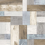 2922-25384 Knock on Wood Multicolor Distressed Wallpaper