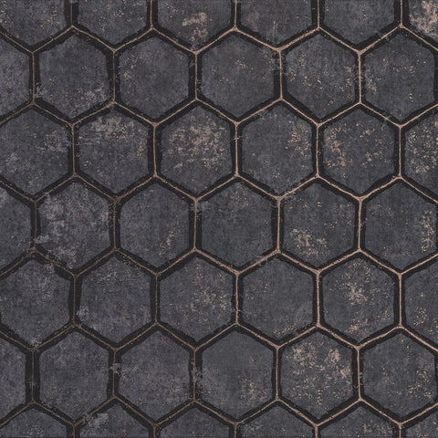2927-00403 Starling Charcoal Honeycomb Wallpaper