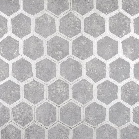 2927-00404 Starling Pewter Honeycomb Wallpaper