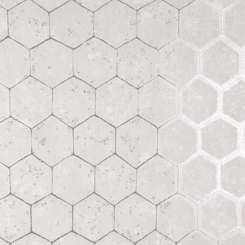 2927-00406 Starling Silver Honeycomb Wallpaper