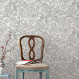 2927-80408 Beaufort Light Grey Peony Chinoiserie Wallpaper