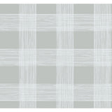 2927-80908 Scarborough Grey Striated Plaid Wallpaper