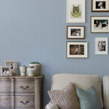2927-81002 Marblehead Bluebell Crosshatched Grasscloth Wallpaper