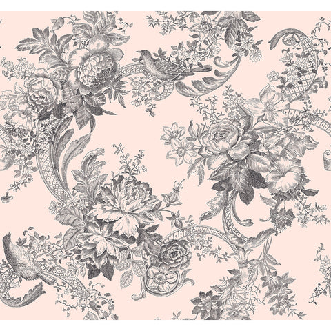 2927-81601 Carmel Blush Baroque Florals Wallpaper