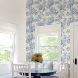 2927-81602 Carmel Light Blue Baroque Florals Wallpaper