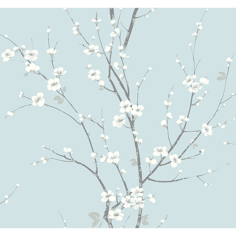2927-81802 Monterey Sky Blue Floral Branch Wallpaper