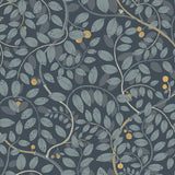 2932-65106 Kirke Blue Leafy Vines Wallpaper