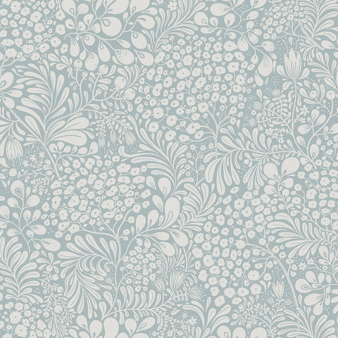 2932-65130 Siv Light Blue Botanical Wallpaper