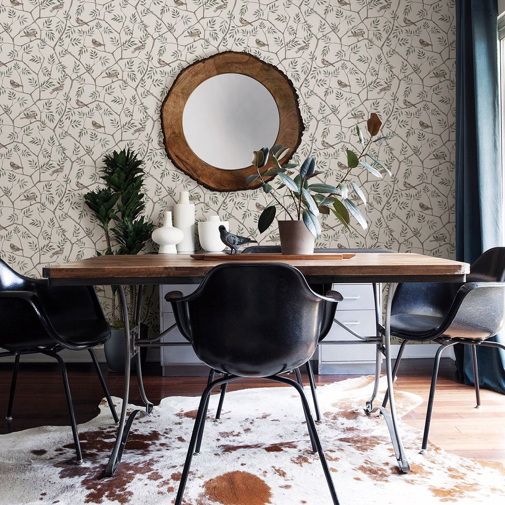 2948-27015 Crossbill Off-White Branches Wallpaper – wallcoveringsmart