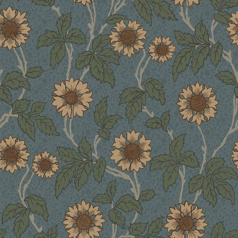 2948-28023 Leilani Blue Floral Wallpaper