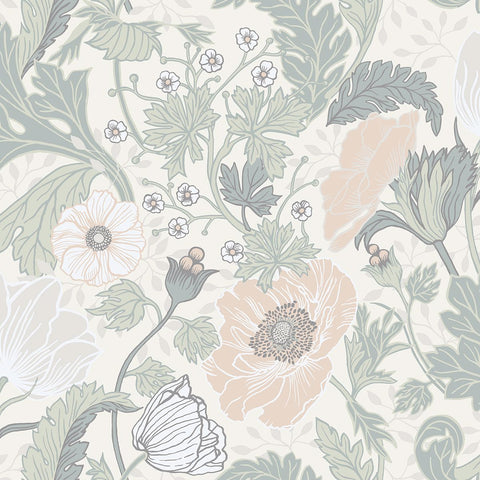 2948-33000 Anemone Light Grey Floral Wallpaper