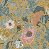 2948-33002 Anemone Mustard Floral Wallpaper