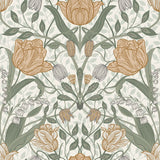 2948-33006 Tulipa Green Floral Wallpaper