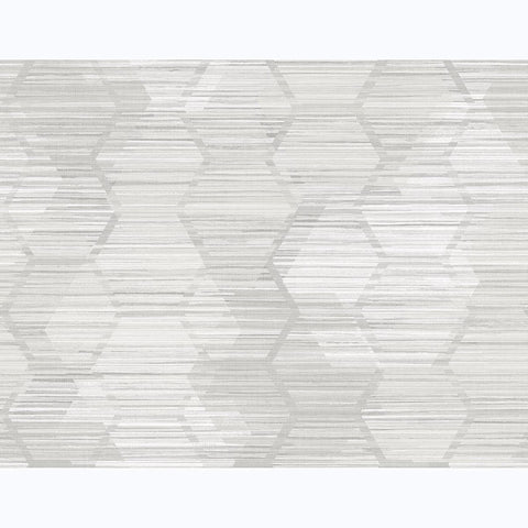 2949-60506 Jabari Light Grey Geometric Faux Grasscloth Wallpaper