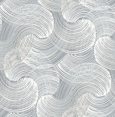 2964-25908 Karson Slate Swirling Geometric Wallpaper