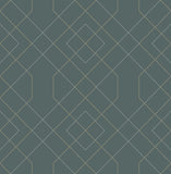 2964-25911 Ballard Teal Geometric Wallpaper