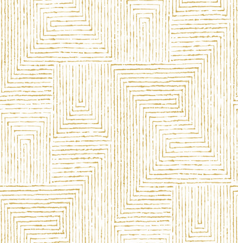 2964-25957 Merritt Honey Geometric Wallpaper