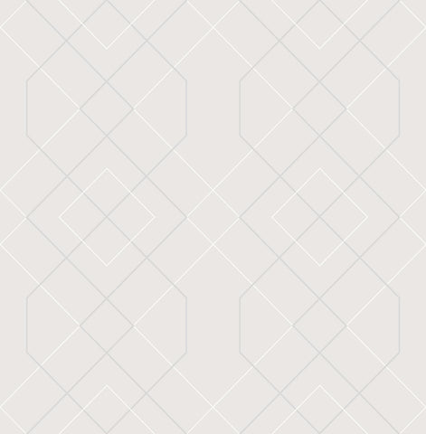 2964-87346 Ballard Silver Geometric Wallpaper