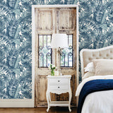 2969-24133 Alfresco Blue Tropical Palm Wallpaper