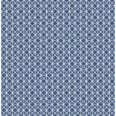 2969-26000 Lisbeth Navy Geometric Lattice Wallpaper