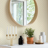 2969-26003 Lisbeth Yellow Geometric Lattice Wallpaper