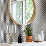 2969-26004 Lisbeth Black Geometric Lattice Wallpaper