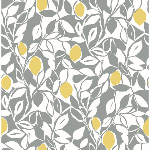 2969-26025 Loretto Grey Citrus Wallpaper