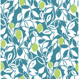 2969-26026 Loretto Teal Citrus Wallpaper