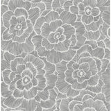 2969-26038 Periwinkle Grey Textured Floral Wallpaper