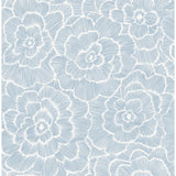 2969-26039 Periwinkle Blue Textured Floral Wallpaper
