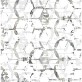 2969-26043 Augustine Black Distressed Geometric Wallpaper