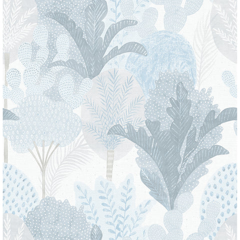 2969-26048 Ari Blue Desert Oasis Wallpaper