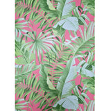 2969-26055 Alfresco leaves Palm Leaf Wallpaper pink green Jungle Tropical Floral 