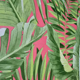 2969-26055 Alfresco leaves Palm Leaf Wallpaper pink green Jungle Tropical Floral 