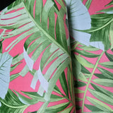 2969-26055 Alfresco leaves Palm Leaf Wallpaper pink green Jungle Tropical Floral 