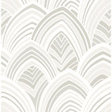 2969-87352 Cabarita White Art Deco Flocked Leaves Wallpaper