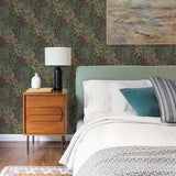 2970-13902 Sumner Black Woodland Botanical Wallpaper