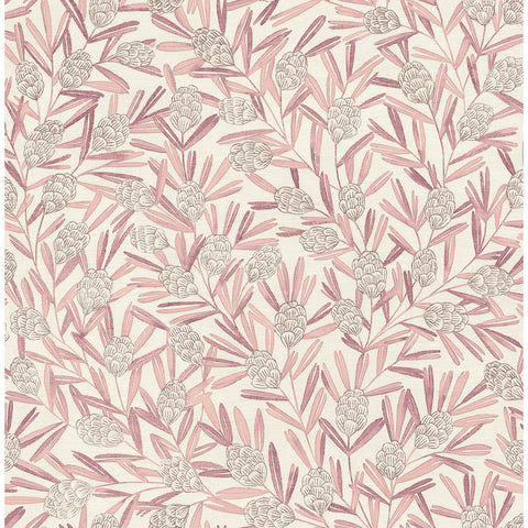 2970-26104 Zulma Pink Decorative Botanical Wallpaper