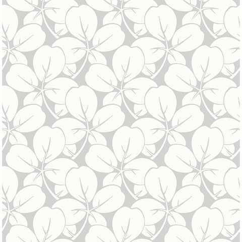 2970-26107 Robert Light Grey Clover Wallpaper