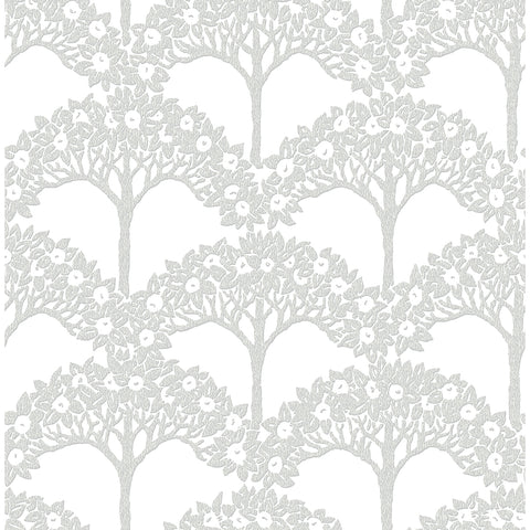 2970-26110 Dawson Light Grey Magnolia Tree Wallpaper