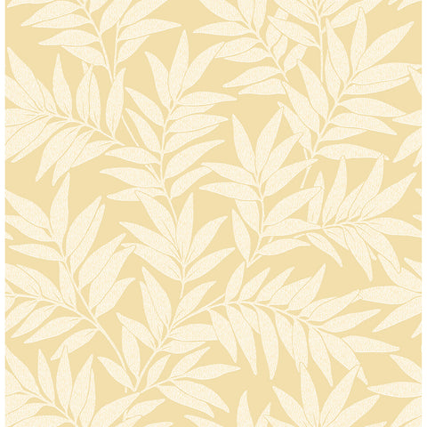 2970-26120 Morris Yellow Leaf Wallpaper