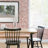 2970-26121 Morris Pink Leaf Wallpaper